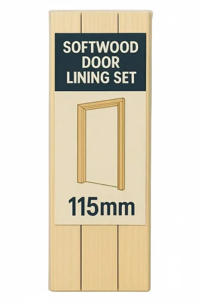 32x115mm Whitewood Door Lining Set and Stops for 762/838mm Doors