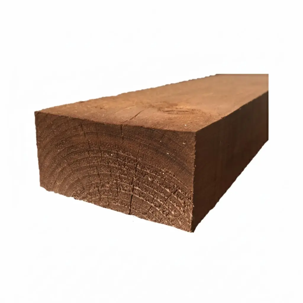 [252] 200x100mm 2.4m Sawn & Brown Treated Softwood Sleeper