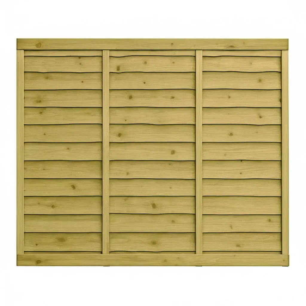 1.83x1.525m (6'x5') Larch Lap Green Treated Fence Panel