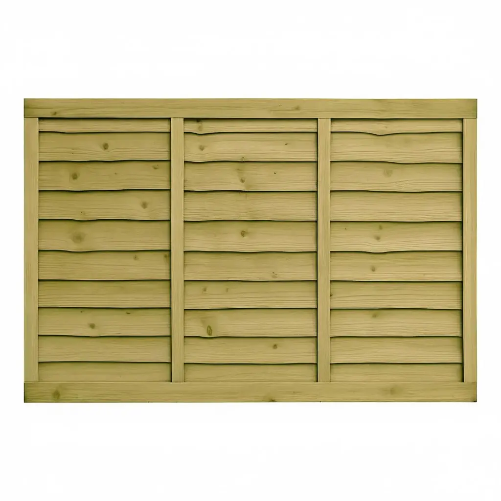 [226] 1.83x1.22m (6'x4') Larch Lap Green Treated Fence Panel