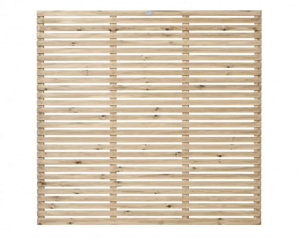 1.83x1.83m (6'x6') Single Slatted Green Treated Fence Panel