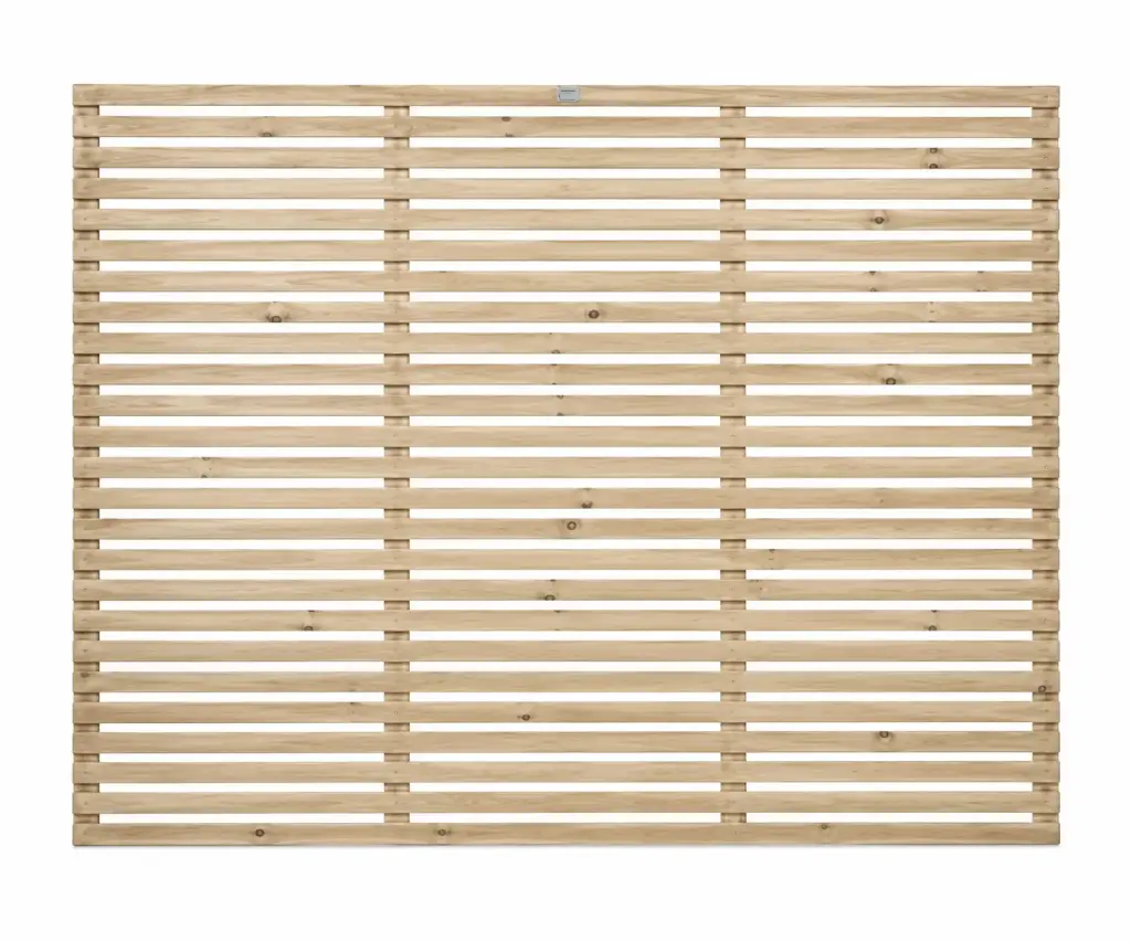 1.83x1.525m (6'x5') Single Slatted Green Treated Fence Panel