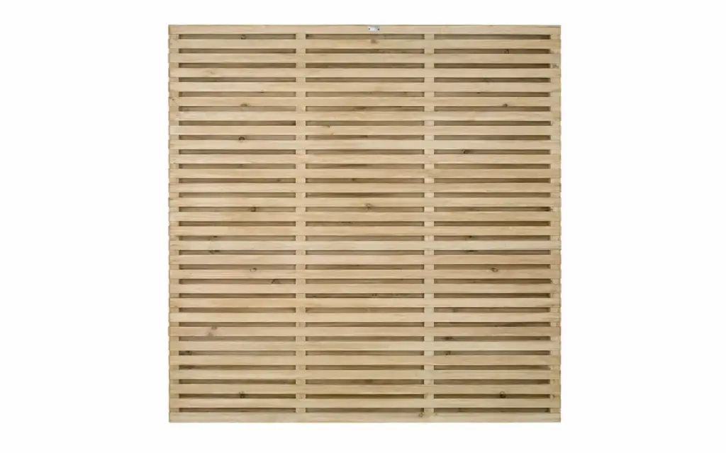 1.83x1.83m (6'x6') Double Slatted Green Treated Fence Panel
