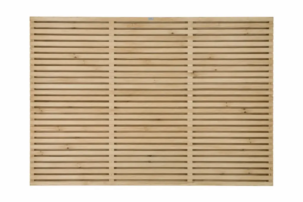 1.83x1.525m (6'x5') Double Slatted Green Treated Fence Panel