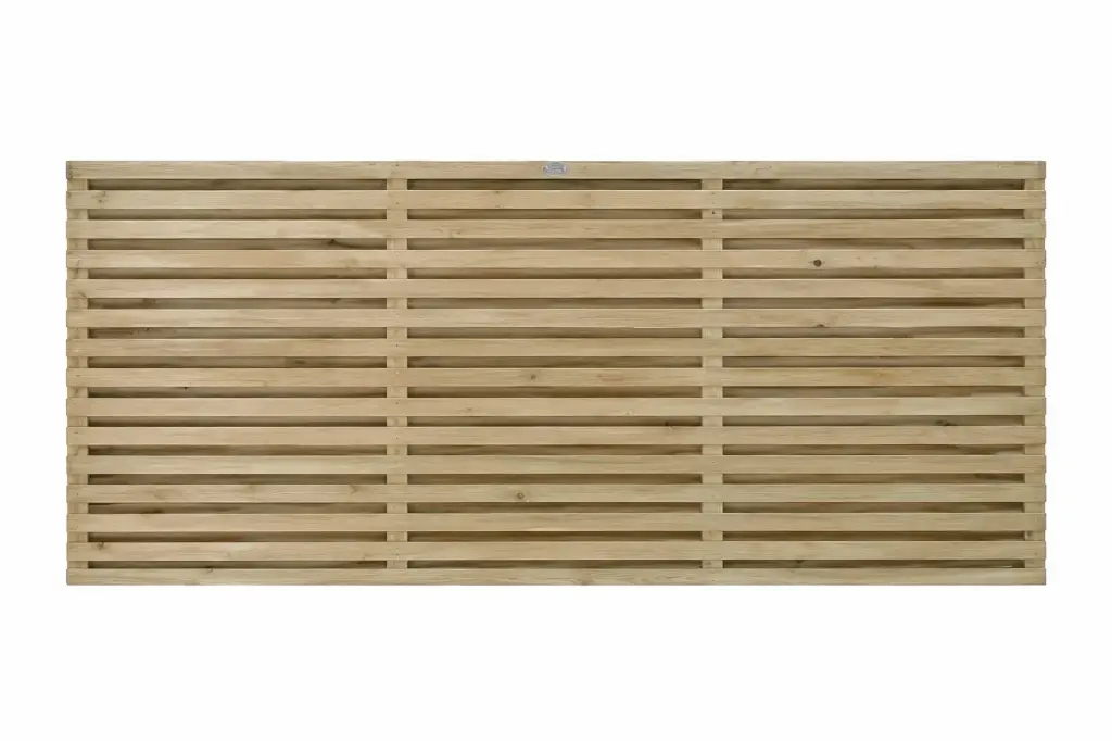 1.83x0.915m (6'x3') Double Slatted Green Treated Fence Panel