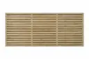 1.83x0.915m (6'x3') Double Slatted Green Treated Fence Panel
