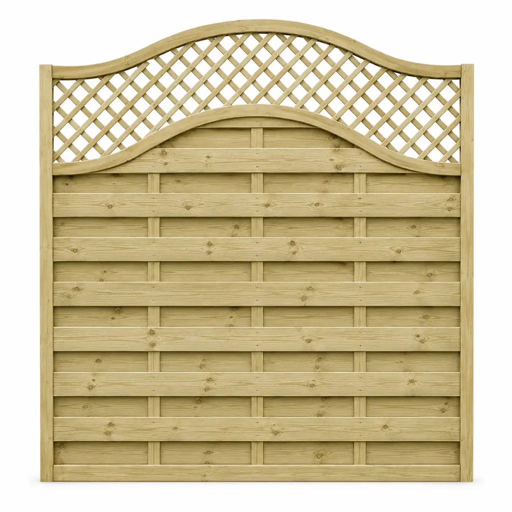 1.83x1.83m (6'x6') Omega Weaved Lattice Top Green Treated Fence Panel