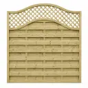 1.83x1.83m (6'x6') Omega Weaved Lattice Top Green Treated Fence Panel