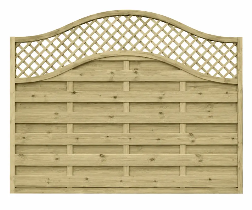1.83x1.525m (6'x5') Omega Weaved Lattice Top Green Treated Fence Panel