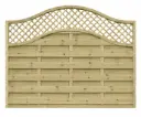 1.83x1.525m (6'x5') Omega Weaved Lattice Top Green Treated Fence Panel