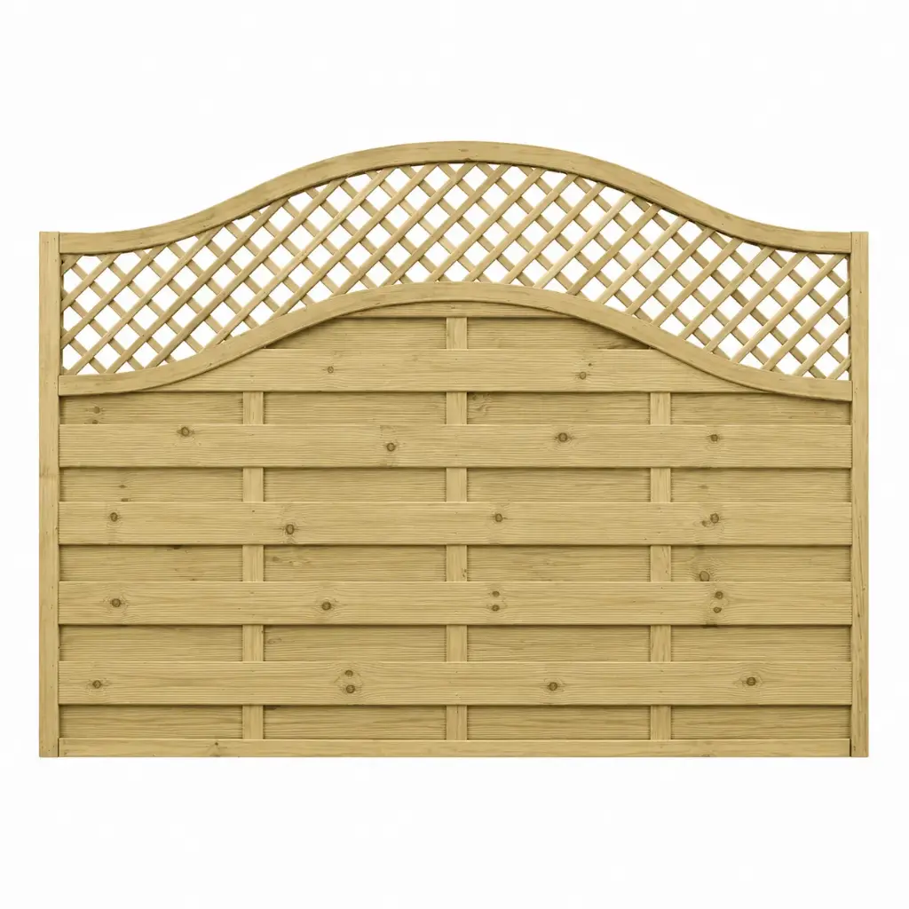 1.83x1.22m (6'x4') Omega Weaved Lattice Top Green Treated Fence Panel