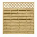 1.83x1.83m (6'x6') Weaved Lattice Top Green Treated Fence Panel