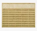 1.83x1.525m (6'x5') Weaved Lattice Top Green Treated Fence Panel