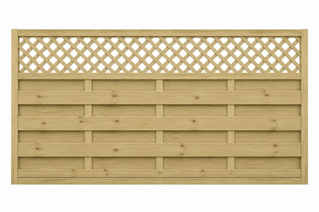 1.83x0.915m (6'x3') Weaved Lattice Top Green Treated Fence Panel