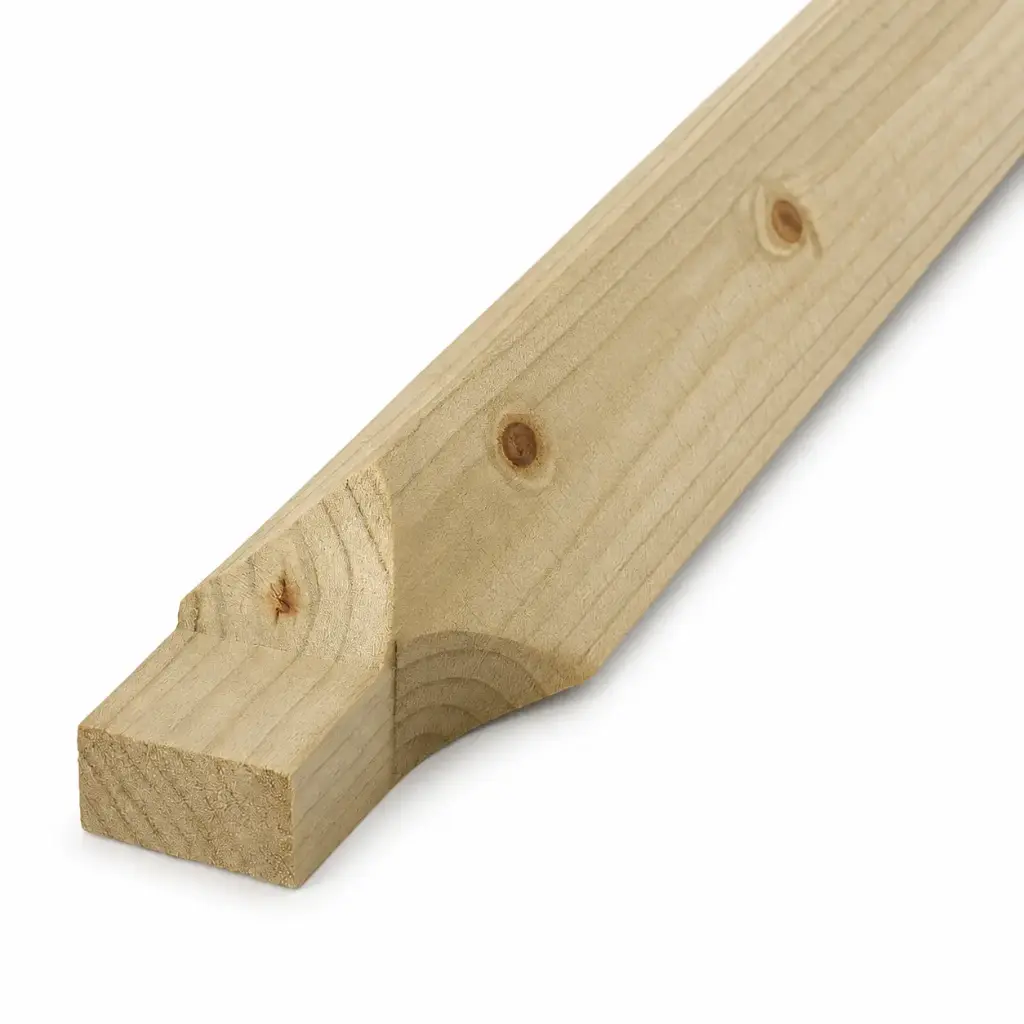 Ex 75x75mm 3m Sawn & Green Treated Ended Arris Rail