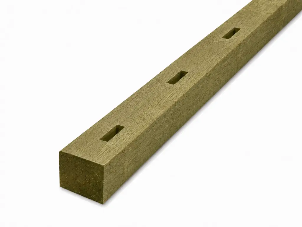 100x100mm 2.4m Sawn & Green Treated 3-Morticed Inter Softwood Post