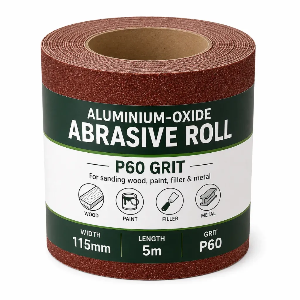 115mm Aluminium Oxide Sanding Roll P60 Grit (5M)