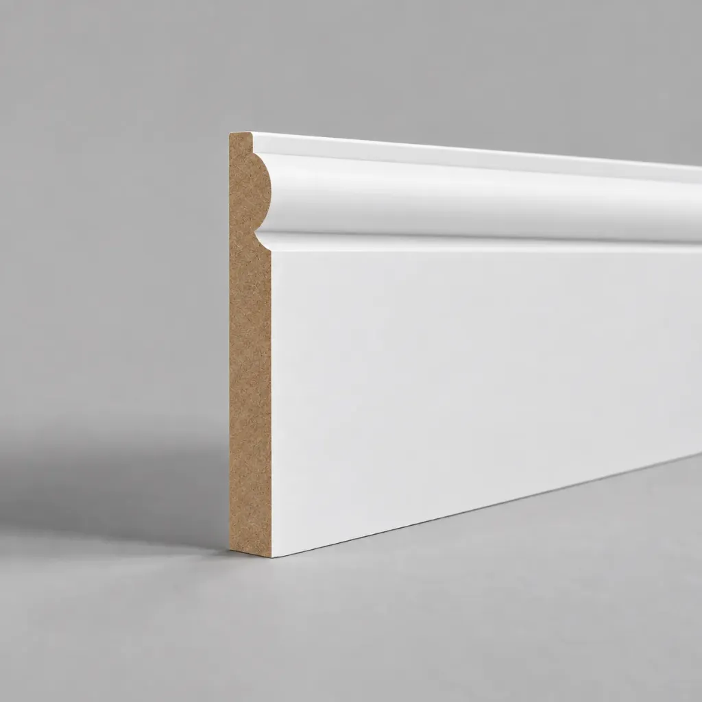 18x119mm 4.2m Primed MDF Skirting - Torus Profile