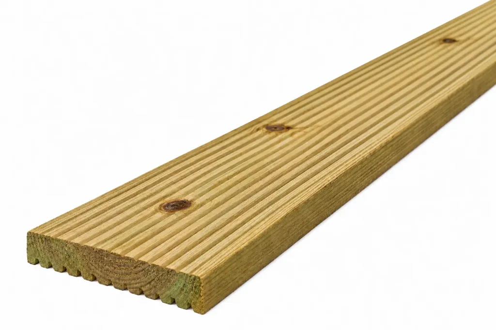 32x125mm 4.8m Sawn & Treated Reg'd/KD Softwood Decking - Reeded
