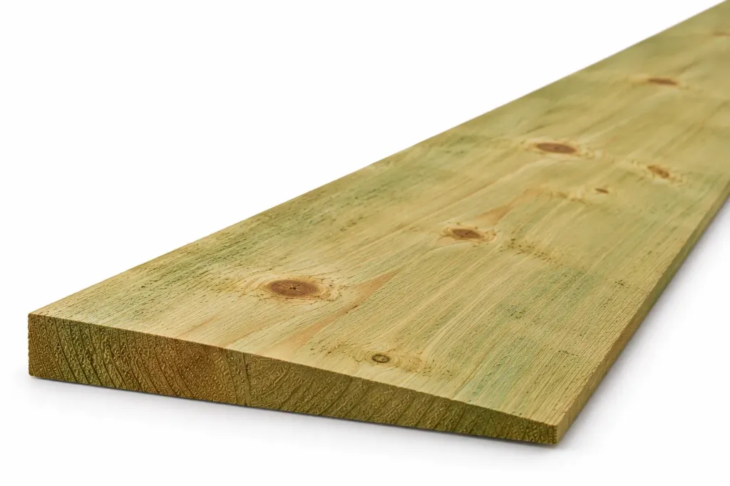 [FED-32X175-GT-FE-L4200] 2 Ex 32x175mm 4.2m Green Treated Sawn Featheredge Cladding