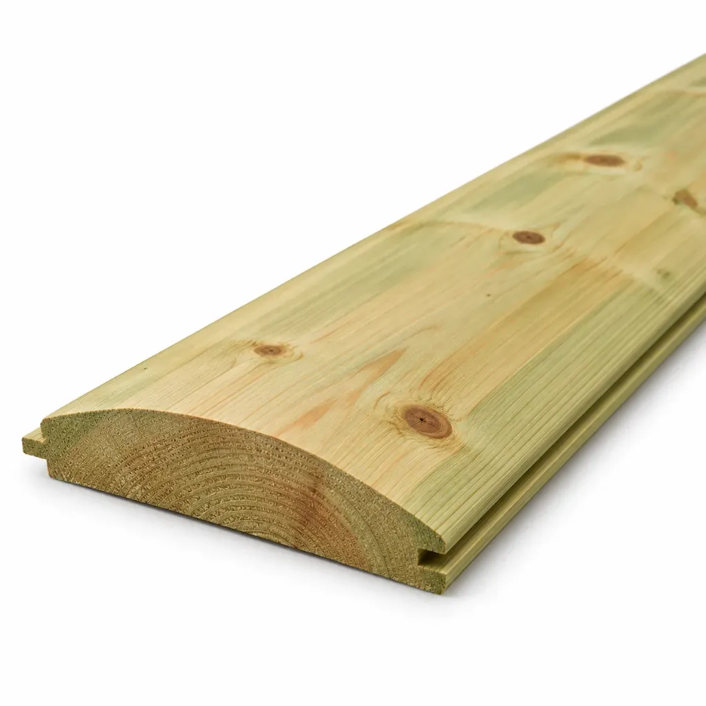 [CLD-25X125-TG-LL-GT-L2400] 25x125mm 2.4m Green Treated T&G Log Lap Cladding