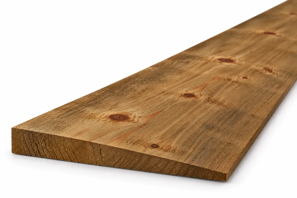 [FED-32X175-BT-FE-L3600] 2 Ex 32x175mm 3.6m Brown Treated Sawn Featheredge Cladding