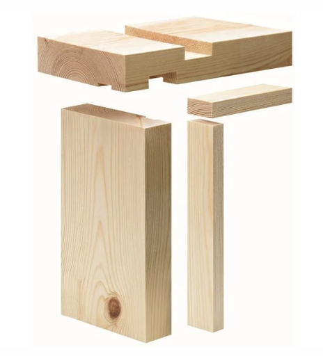 32x115mm Whitewood Door Lining Set and Stops for 686/762mm Doors