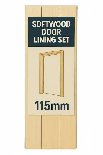 [192] 32x115mm Whitewood Door Lining Set and Stops for 686/762mm Doors