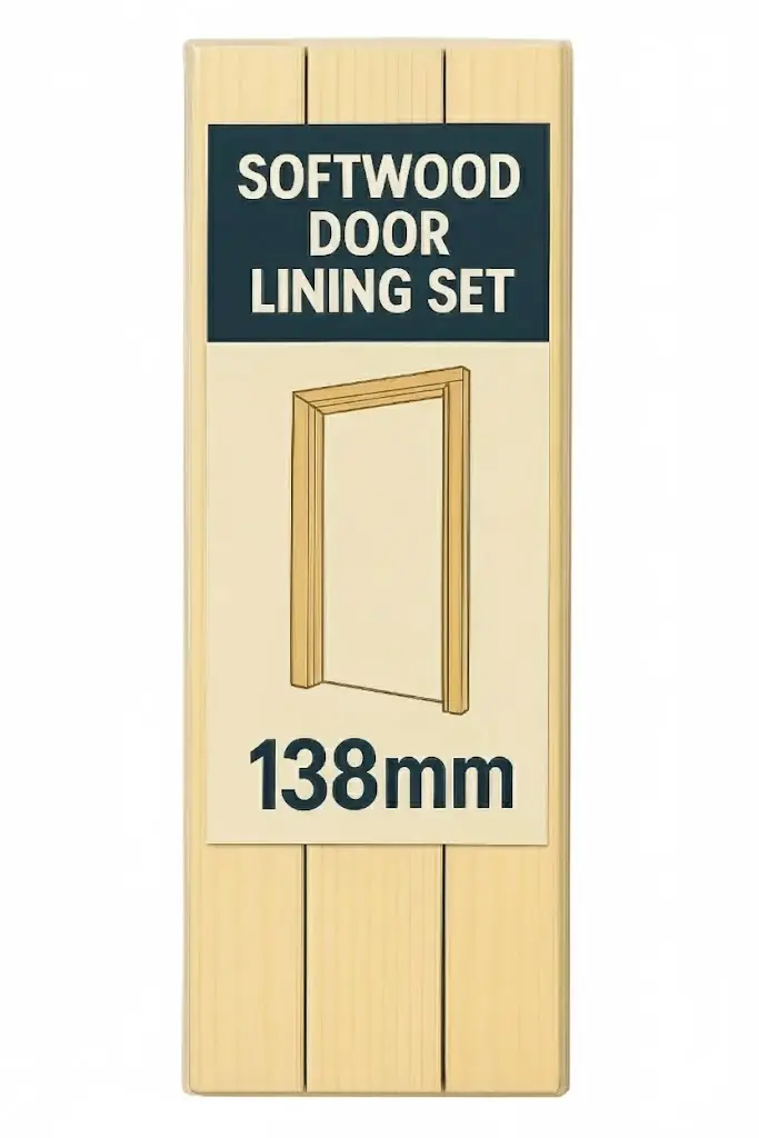 32x138mm Whitewood Door Lining Set and Stops for 686/732mm Doors