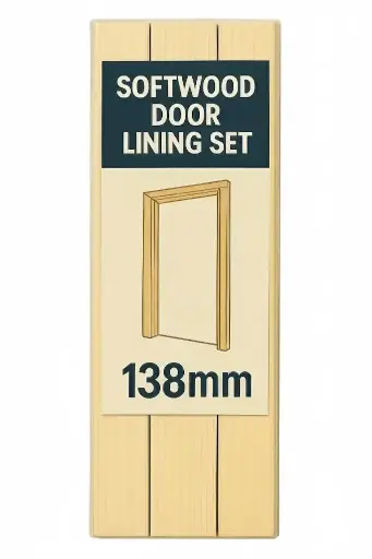 [194] 32x138mm Whitewood Door Lining Set and Stops for 686/732mm Doors