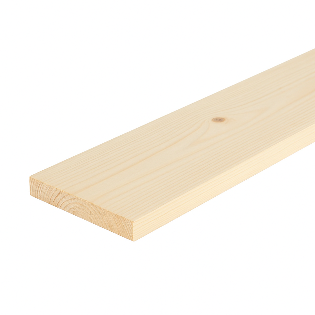 25x125mm Planed All Round (PAR) Untreated 5th+ Grade KD Softwood (Per linear metre)