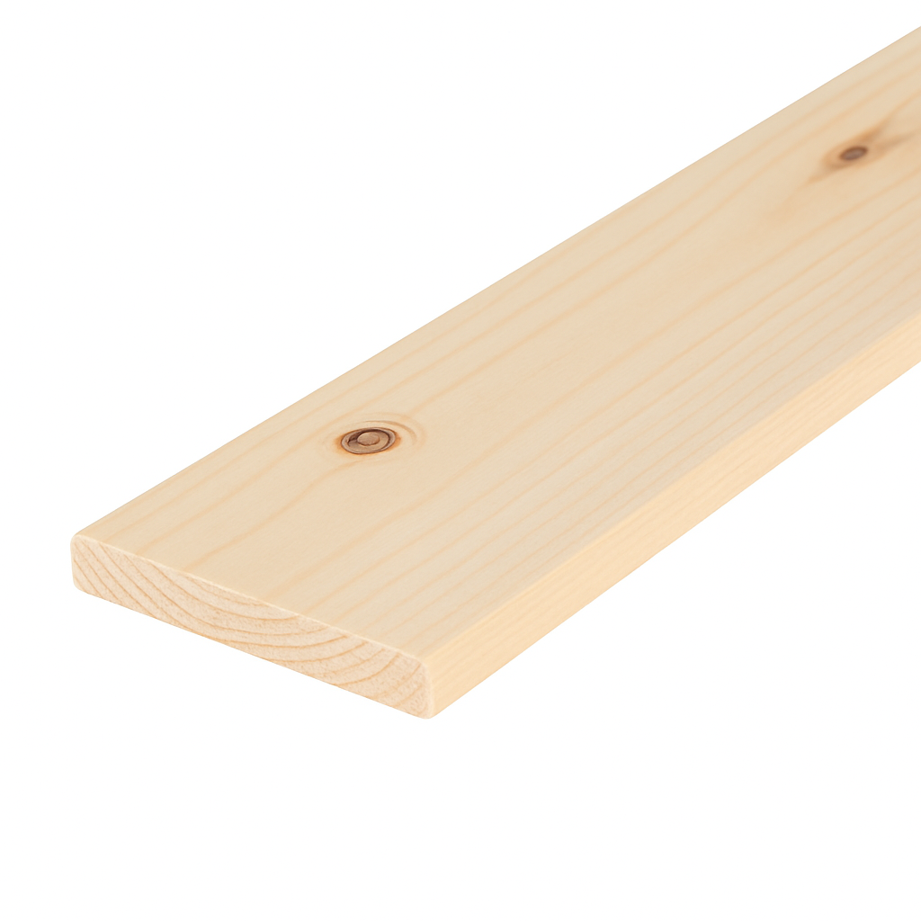 25x150mm Planed All Round (PAR) Untreated 5th+ Grade KD Softwood (Per linear metre)