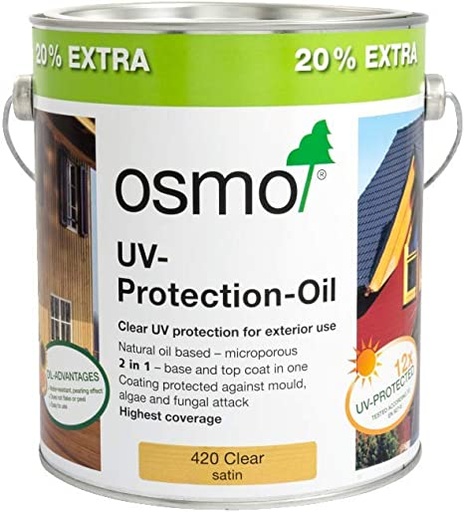 [259] Osmo UV Protection Oil Clear Satin - 420 2.5 Litre + 20%