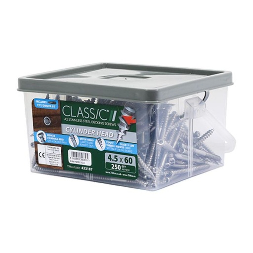"Timco" 4.5 x 65mm Stainless Steel CSK Deck Screws (Box 250)