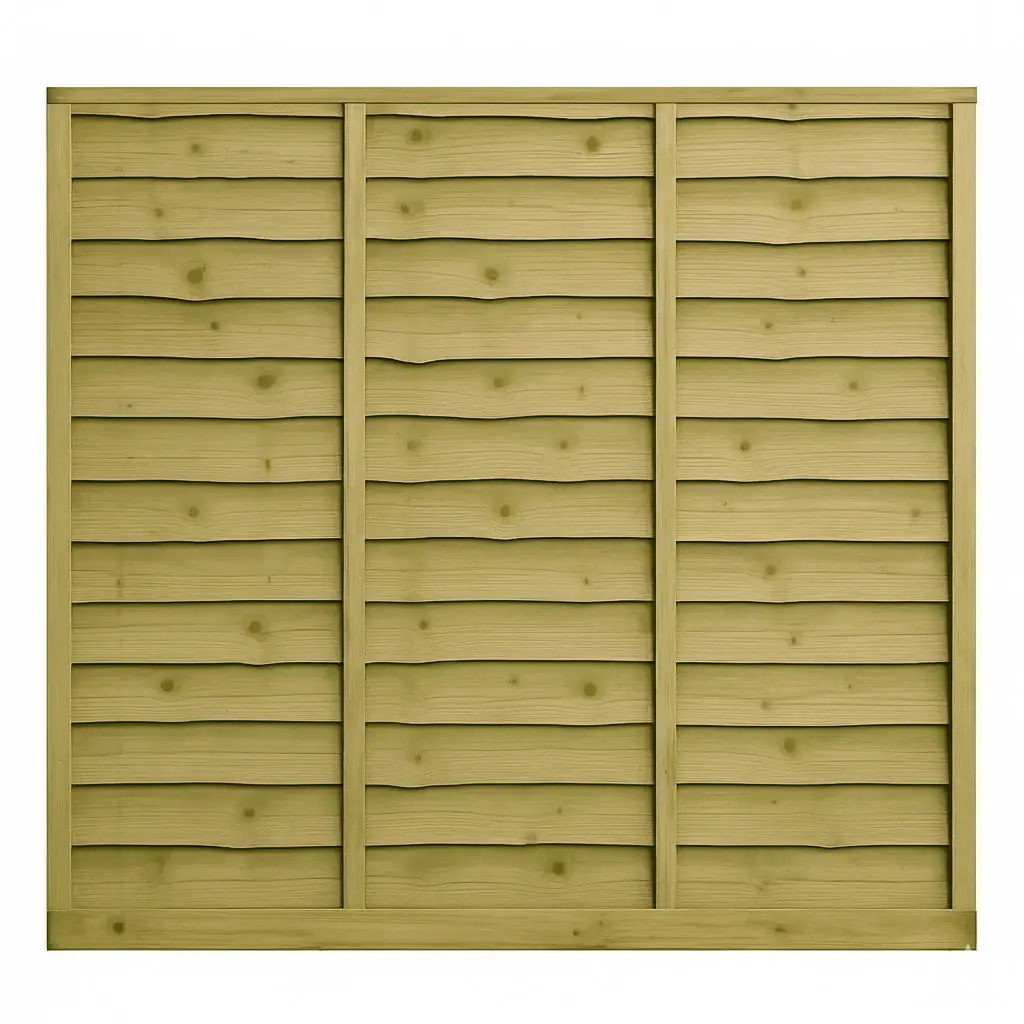 1.83x1.83m (6'x6') Larch Lap Green Treated Fence Panel