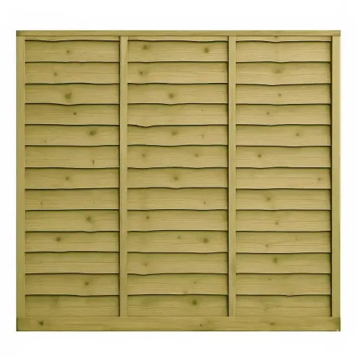 [229] 1.83x1.83m (6'x6') Larch Lap Green Treated Fence Panel