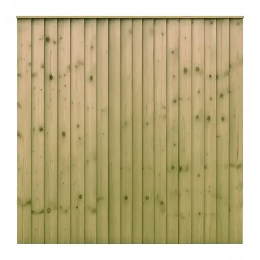 [233] 1.83x1.83m (6'x6') Closeboard Green Treated Fence Panel