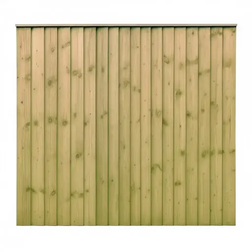 [232] 1.83x1.65m (6'x5'6") Closeboard Green Treated Fence Panel