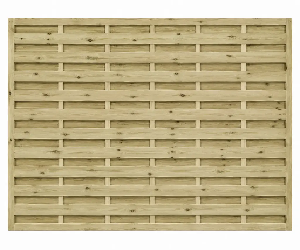 1.83x1.525m (6'x5') Horizontal Weaved Green Treated Fence Panel